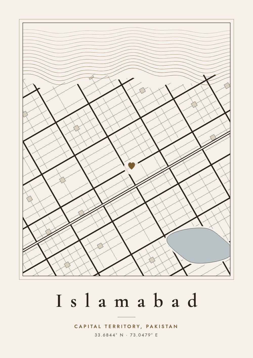 City map print of Islamabad