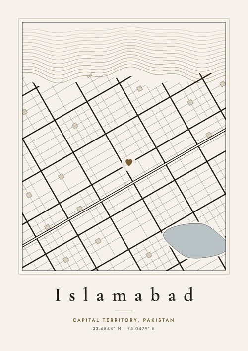 City map print of Islamabad