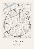 City map print of Lahore