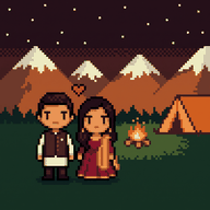 Starry Camp pixel scene