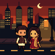 City Lights pixel scene