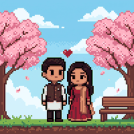 Cherry Blossom pixel scene