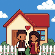 Our First Home pixel scene