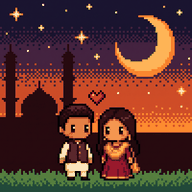 Moonlit Night pixel scene