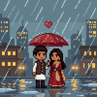 Rainy Walk pixel scene
